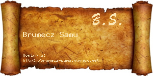 Brumecz Samu névjegykártya